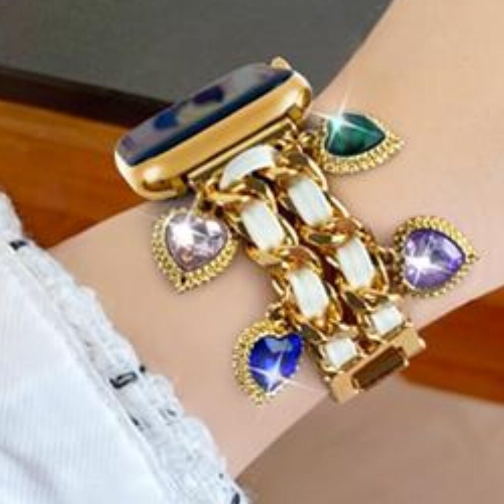 NEW Luxury Apple Watch Bands with heart pendant - Picture 2 of 2
